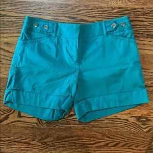 Teal, 5” White House Black Market Shorts, Size 2